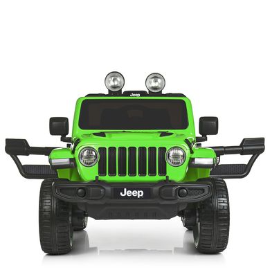 Дитячий електромобіль Jeep Wrangler Rubicon повний привод MP3 зелений