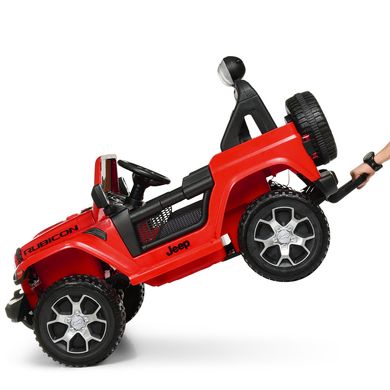 Детский электромобиль Jeep Wrangler Rubicon полный привод MP3 красный