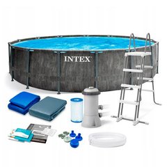 Бассейн Intex каркасный 26744 с фильтр-насосом, лестницей, подстилкой и тентом