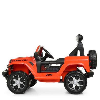 Детский электромобиль Jeep Wrangler Rubicon полный привод MP3 оранжевый