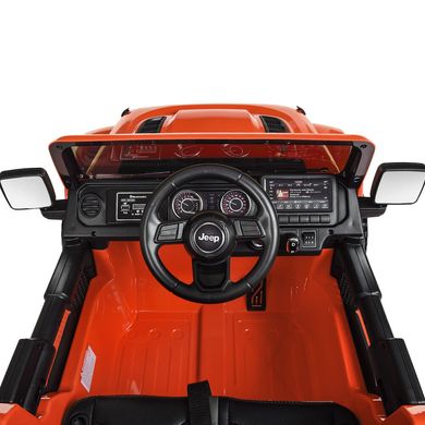 Детский электромобиль Jeep Wrangler Rubicon полный привод MP3 оранжевый