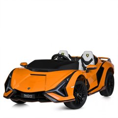 Детский двухместный электромобиль  Lamborghini Sian 4x4 (полный привод) оранжевый