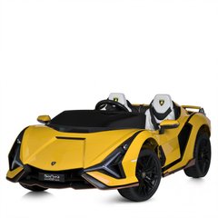 Детский двухместный электромобиль  Lamborghini Sian 4x4 (полный привод) жёлтый