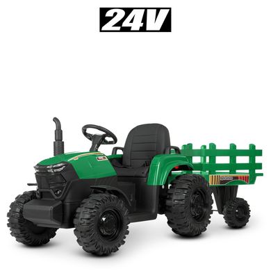 Трактор Farmer 24V з причепом + пульт зелений