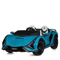 Детский двухместный электромобиль  Lamborghini Sian 4x4 (полный привод) синий
