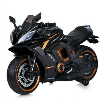 Дитячий электромотоцикл Yamaha r9 чорний лак