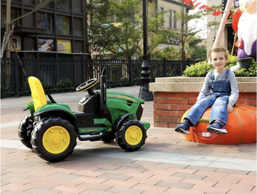Дитячий трактор 4619 (надувні колеса + пульт)  зелений